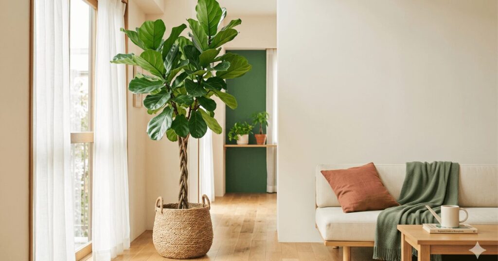 大型観葉植物を置いた部屋のイメージ