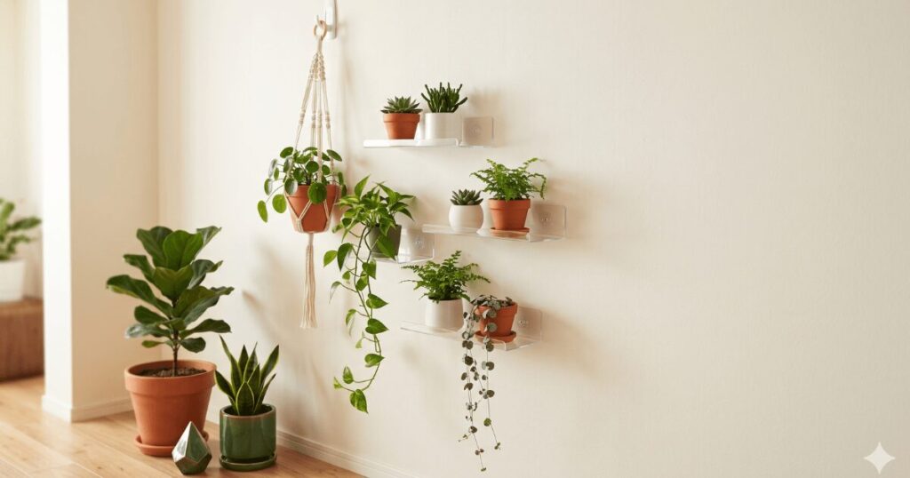 壁掛けにした観葉植物のイメージ